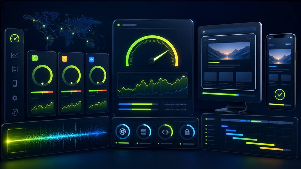 Technical SEO and Core Web Vitals performance dashboard